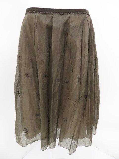 1円スカート♪　FOXEY　BOUTIQUE　シフォンスカート　25604　09年　ヘーゼル系　40　　中古A1　AP-104010_画像1