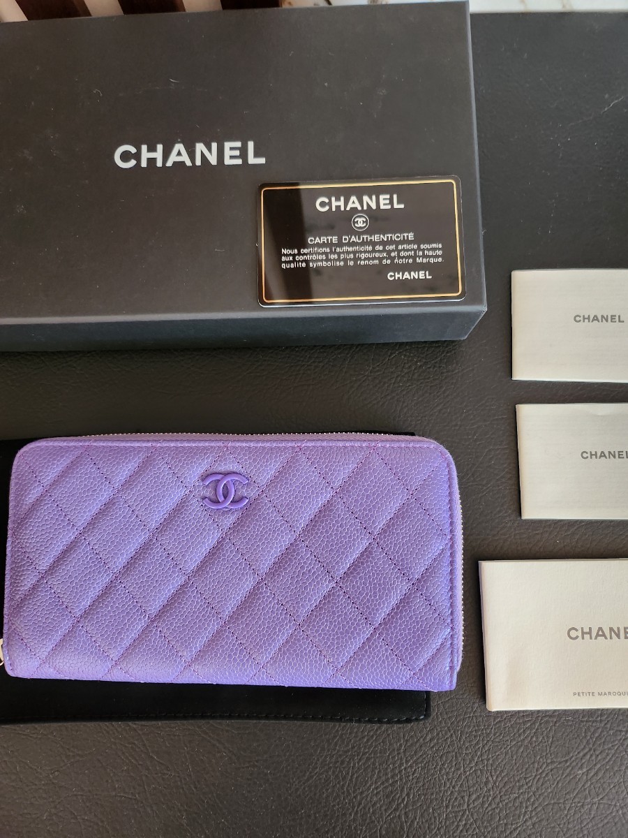 新品　未使用　CHANEL　長財布　パープル　紫　_画像1