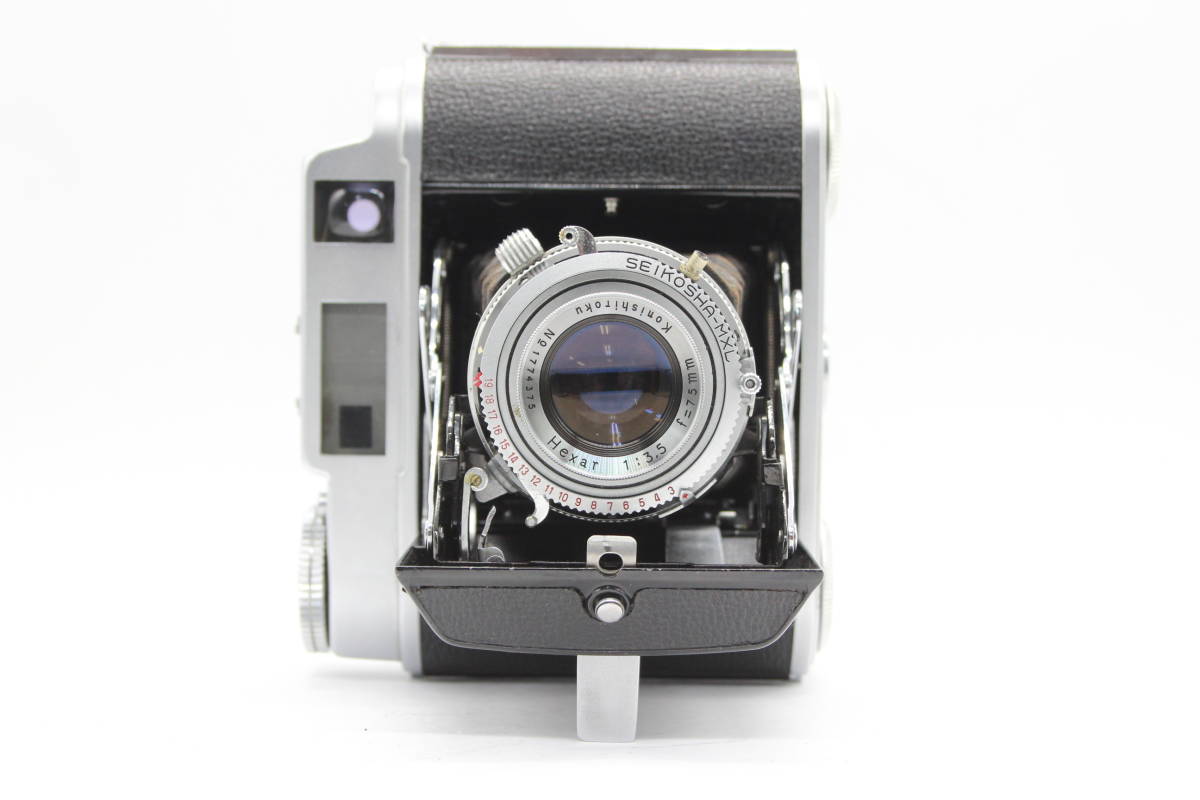 【返品保証】 Pearl IV Hexar 75mm F3.5 蛇腹カメラ s5581の画像2