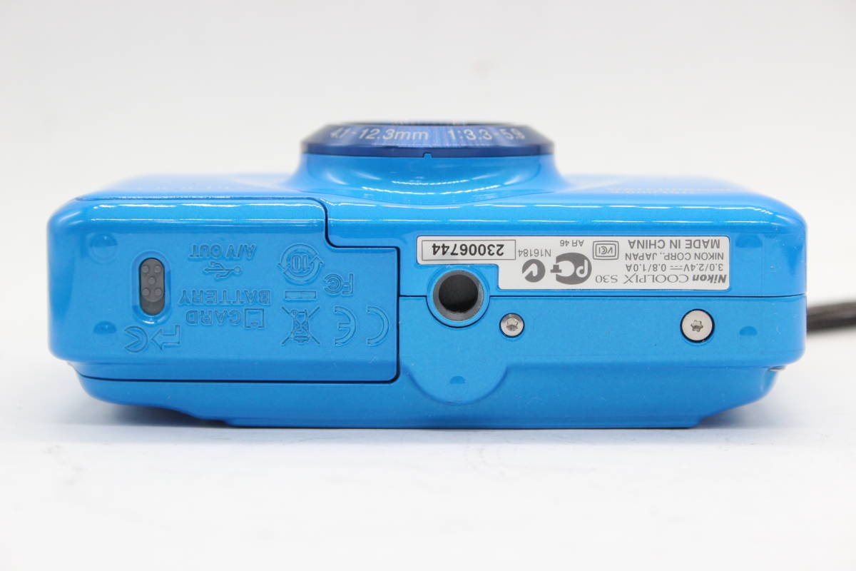 [ прекрасный товар возвращенный товар гарантия ] [ удобный батарейка АА . использование возможно ] Nikon Nikon Coolpix S30 голубой Nikkor 3x изначальный с коробкой компактный цифровой фотоаппарат s5591