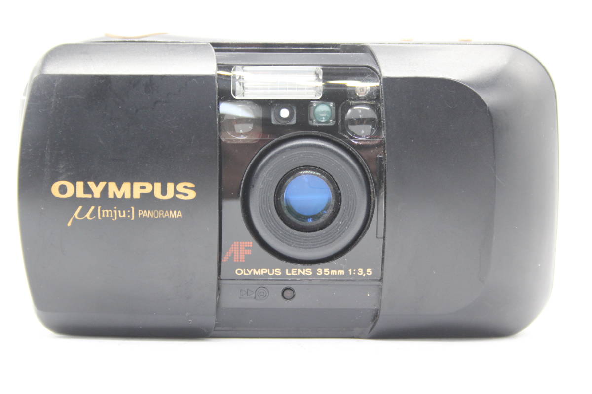 【返品保証】 オリンパス Olympus μ mju PANORAMA ブラック 35mm F3.5 コンパクトカメラ s5623_画像3