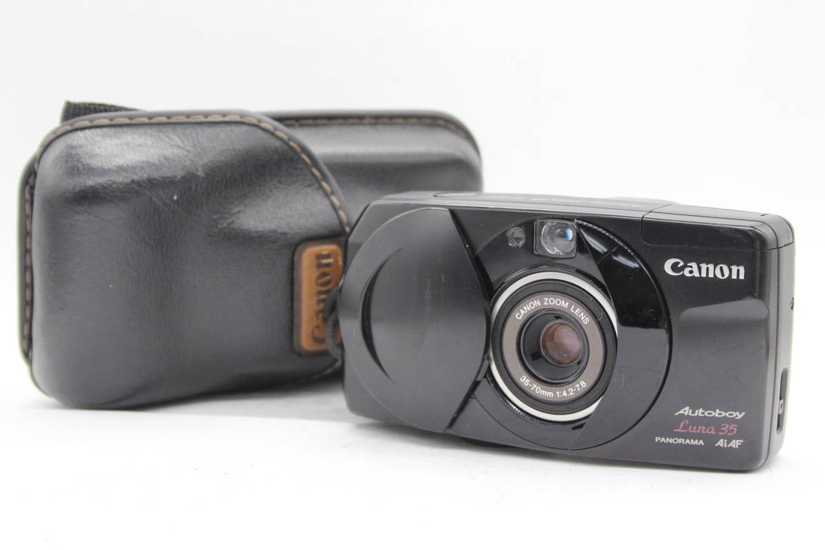 【返品保証】 キャノン Canon Autoboya Luna 35 ブラック 35-70mm F4.2-7.8 ケース付き コンパクトカメラ s5676_画像1