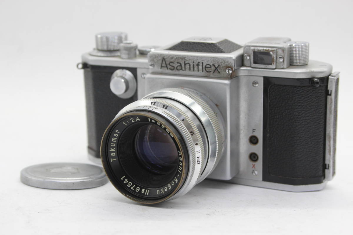 【訳あり品】 ペンタックス Pentax Asahiflex Takumar 58mm F2.4 プリセット絞り ボディ レンズセット s5686