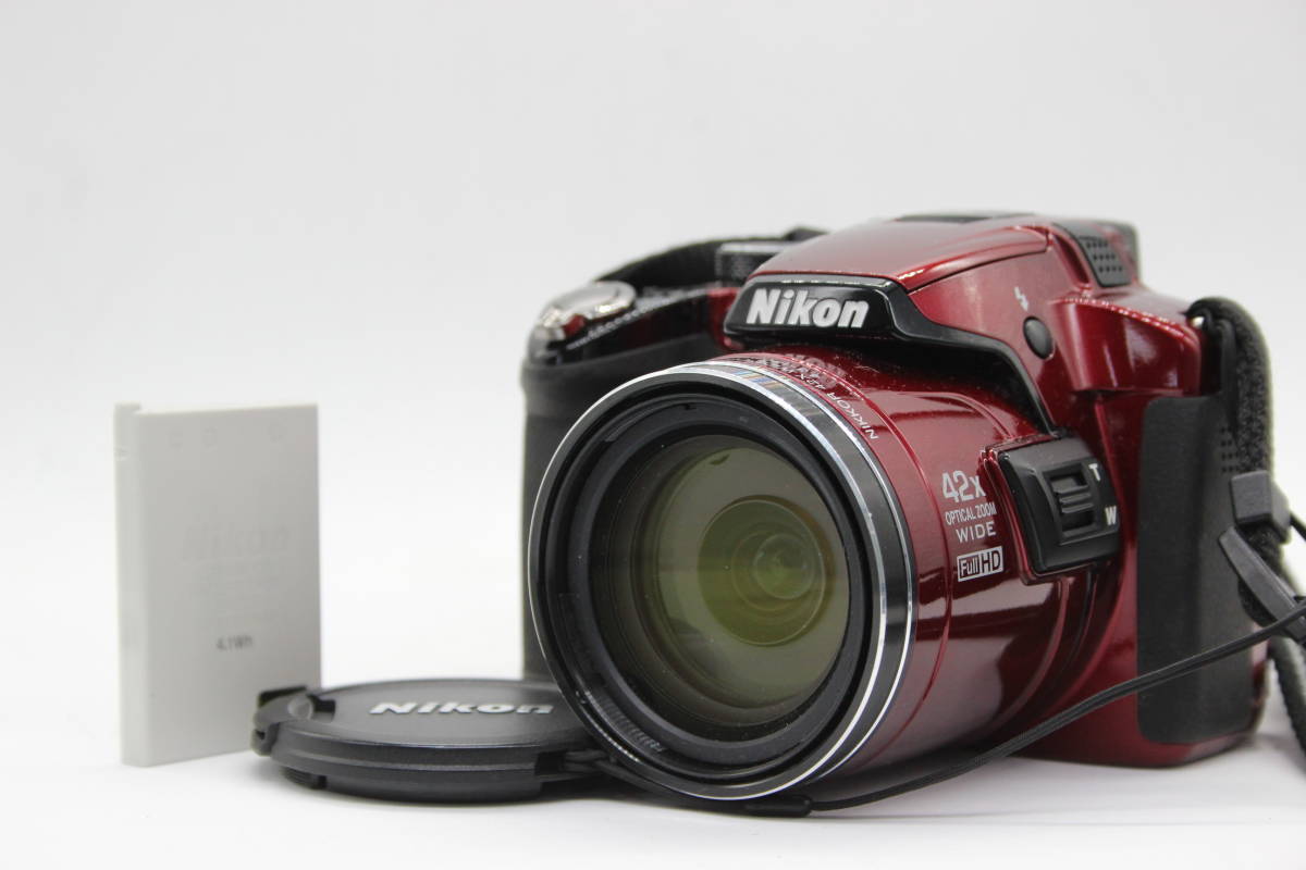 【返品保証】 ニコン Nikon Coolpix P510 レッド 42x バッテリー付き コンパクトデジタルカメラ s5751
