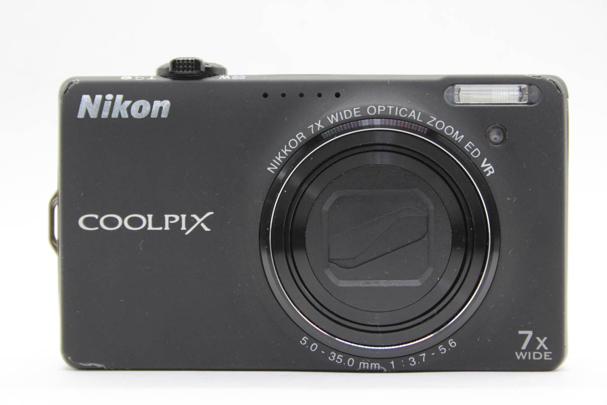 【返品保証】 ニコン Nikon Coolpix S6000 ブラック 7x Wide バッテリー付き コンパクトデジタルカメラ s5796_画像2