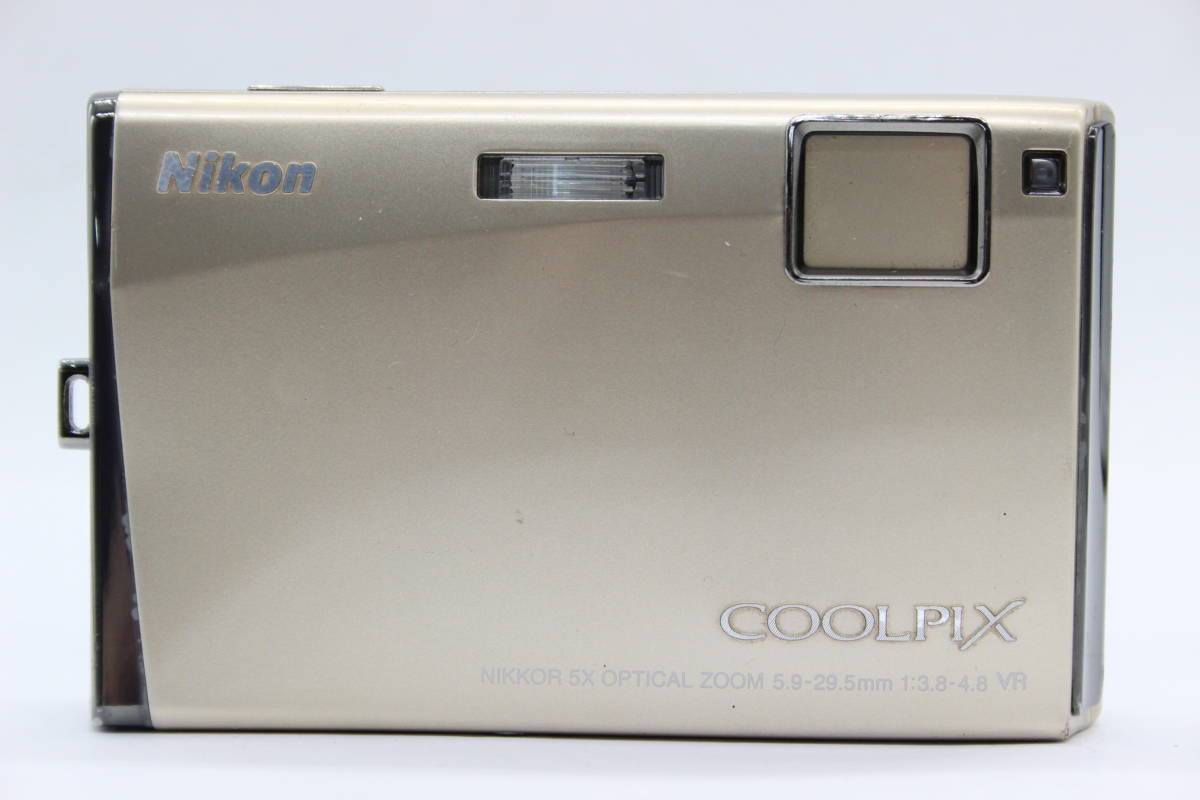 【返品保証】 ニコン Nikon Coolpix S60 ゴールド 5x バッテリー付き コンパクトデジタルカメラ s5829_画像2