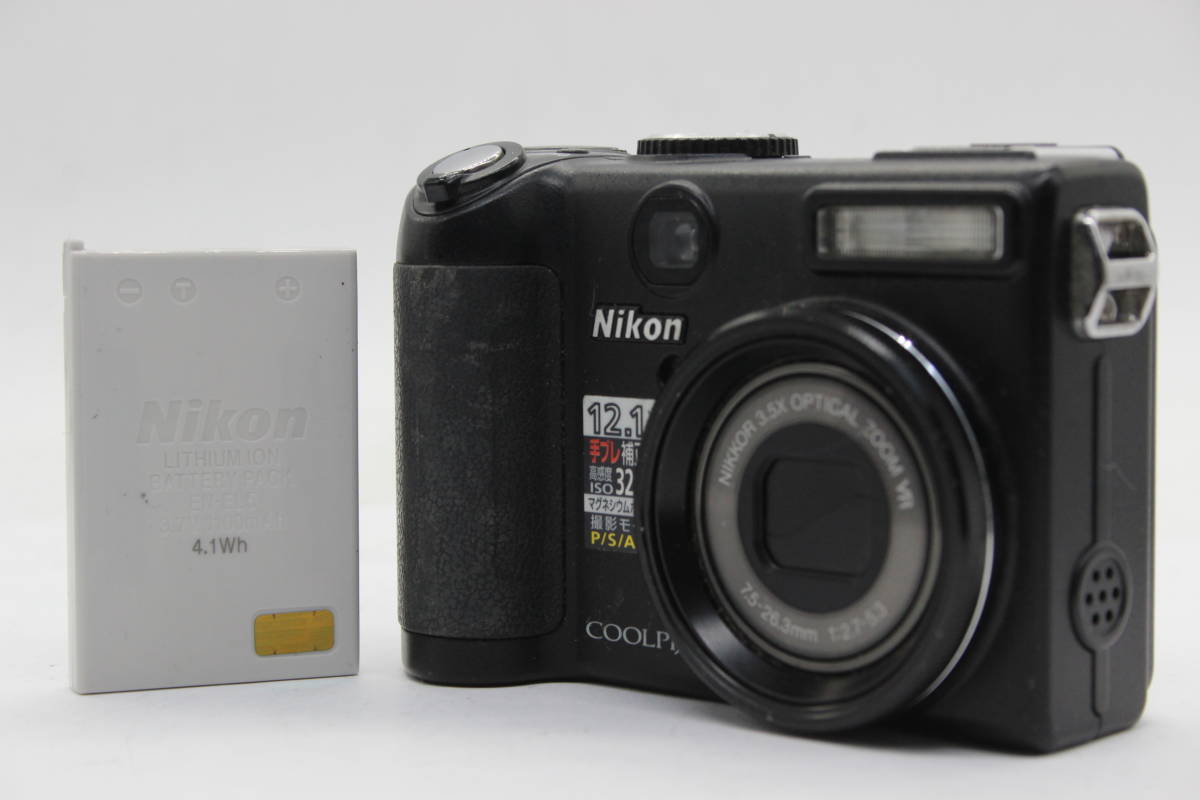 【返品保証】 ニコン Nikon Coolpix P5100 ブラック 3.5x バッテリー付き コンパクトデジタルカメラ s5837