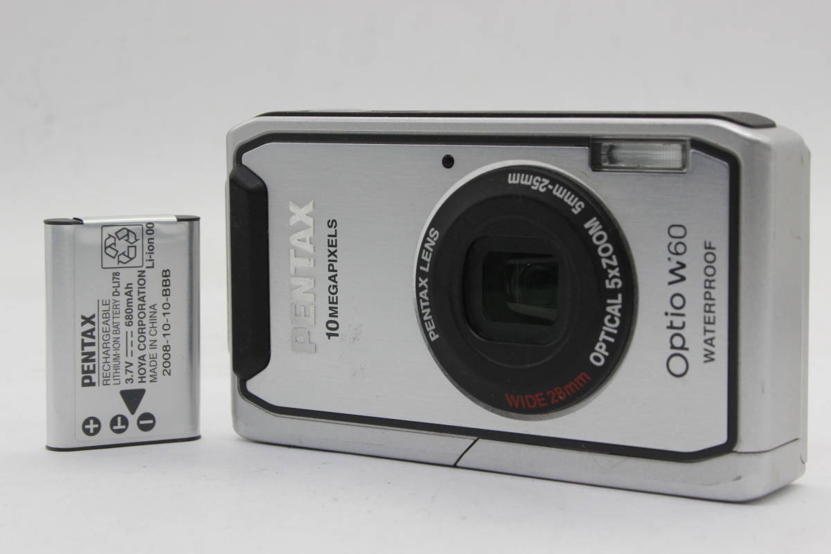 【返品保証】 ペンタックス Pentax Optio W60 5x Zoom バッテリー付き コンパクトデジタルカメラ s5908_画像1