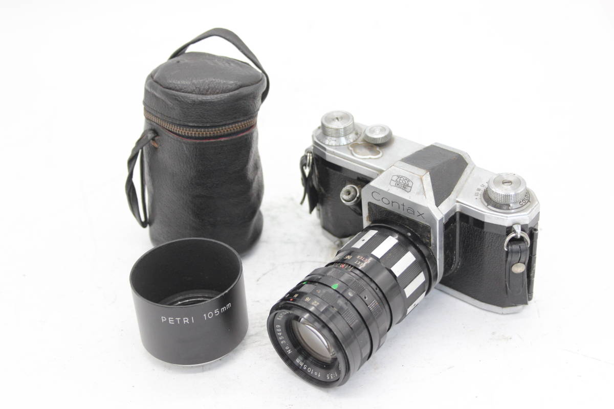 【訳あり品】 【希少】 ツァイスイコン Zeiss Ikon Contax S / Petri Orikkor 105mm F3.5 M42マウントレンズ s5980