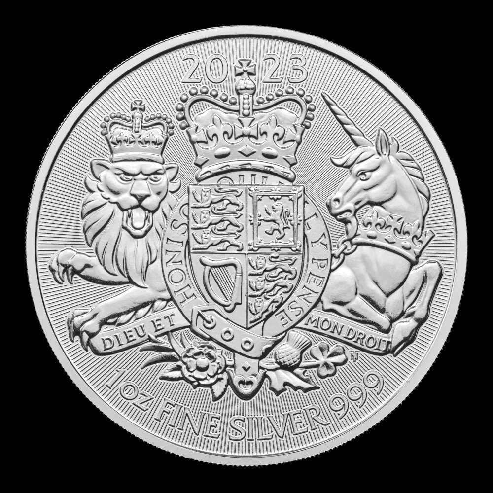 [保証書・カプセル付き] 2023年 (新品) イギリス「英国王室の紋章・ライオンとユニコーン」純銀 1オンス 銀貨の画像1