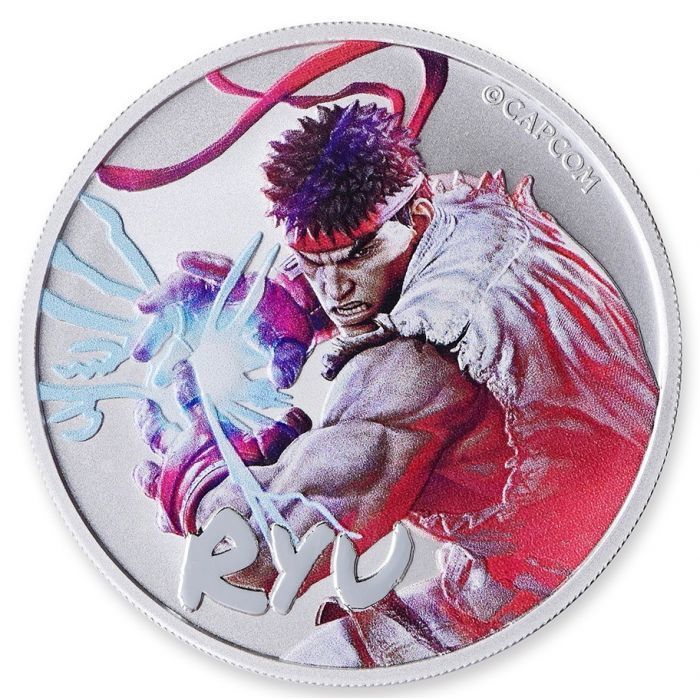 [ written guarantee * capsule with a self-starter ] 2022 year ( new goods )tsu bar [ Street Fighter *ryuu] original silver 1 on scalar silver coin 