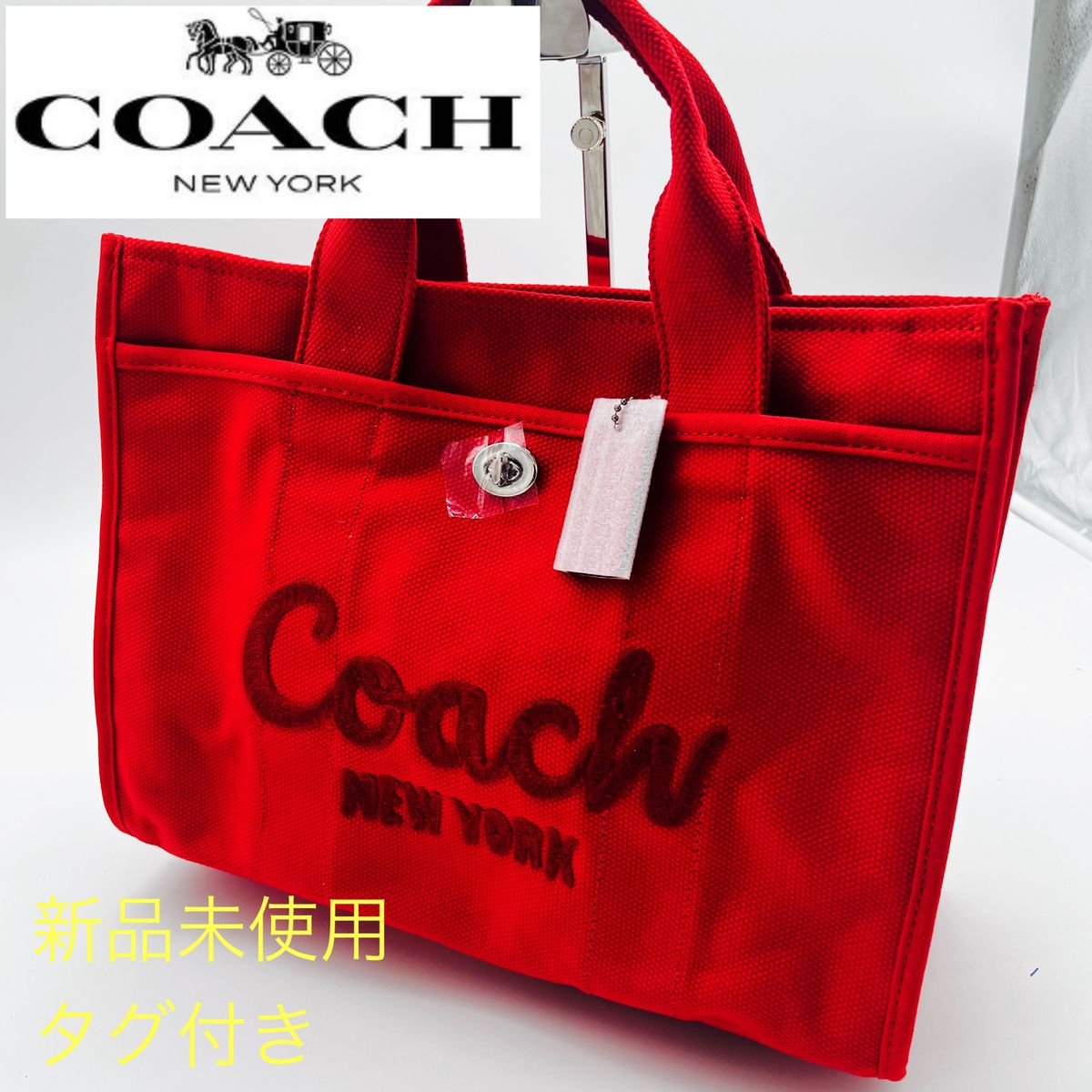 COACH coach コーチ カーゴ トート レッド 34 ラージ-