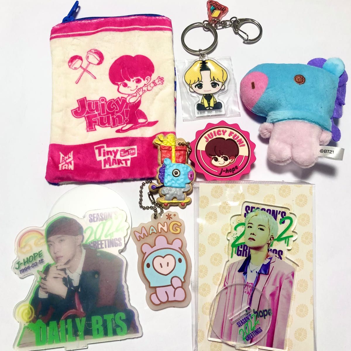 ☆美品☆j-hope MANG まとめ売り BTS BT21 TinyTAN  ラバー キーホルダー ポーチ アクリルスタンド