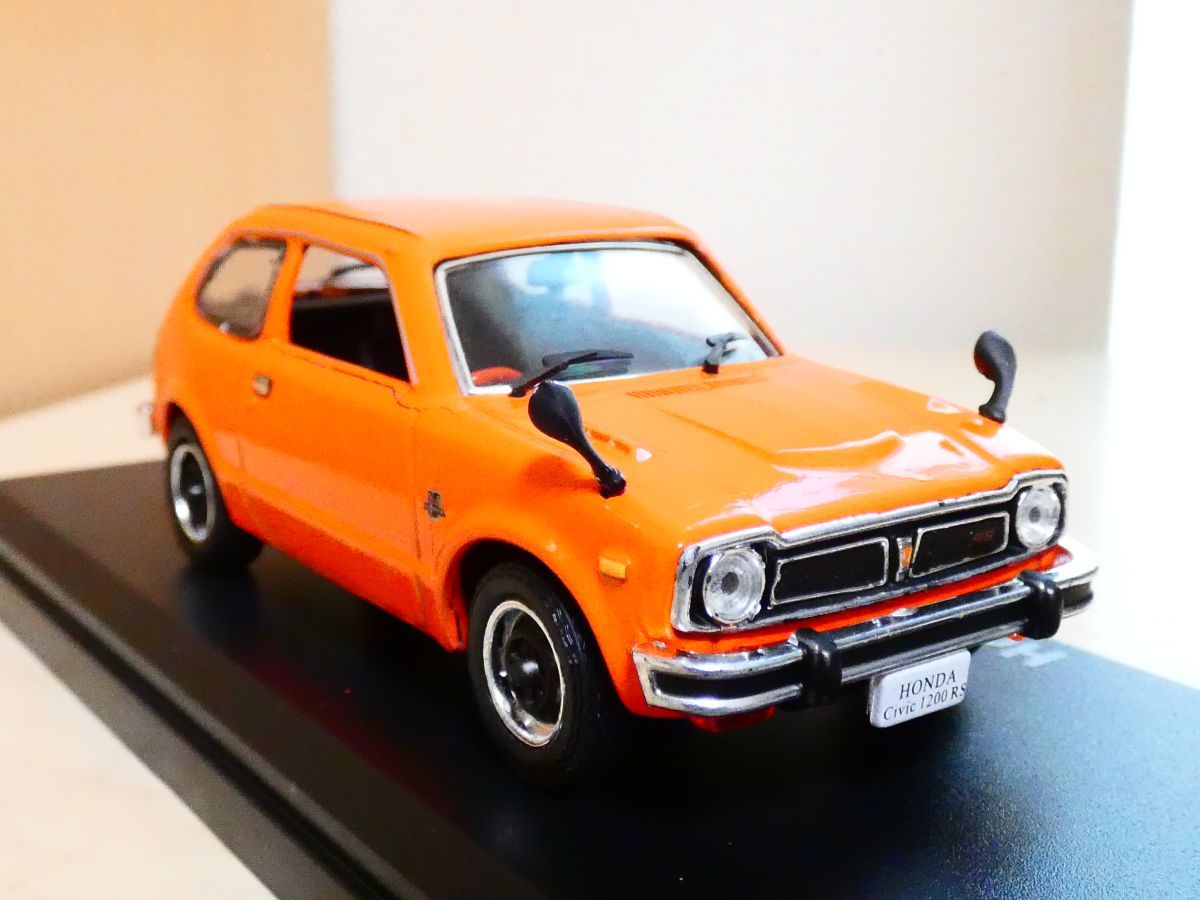 国産名車コレクション 1/43 ホンダ シビック 1200ＲＳ オレンジ 1974 アシェット 旧車 クラシックカー ミニカー N_画像1