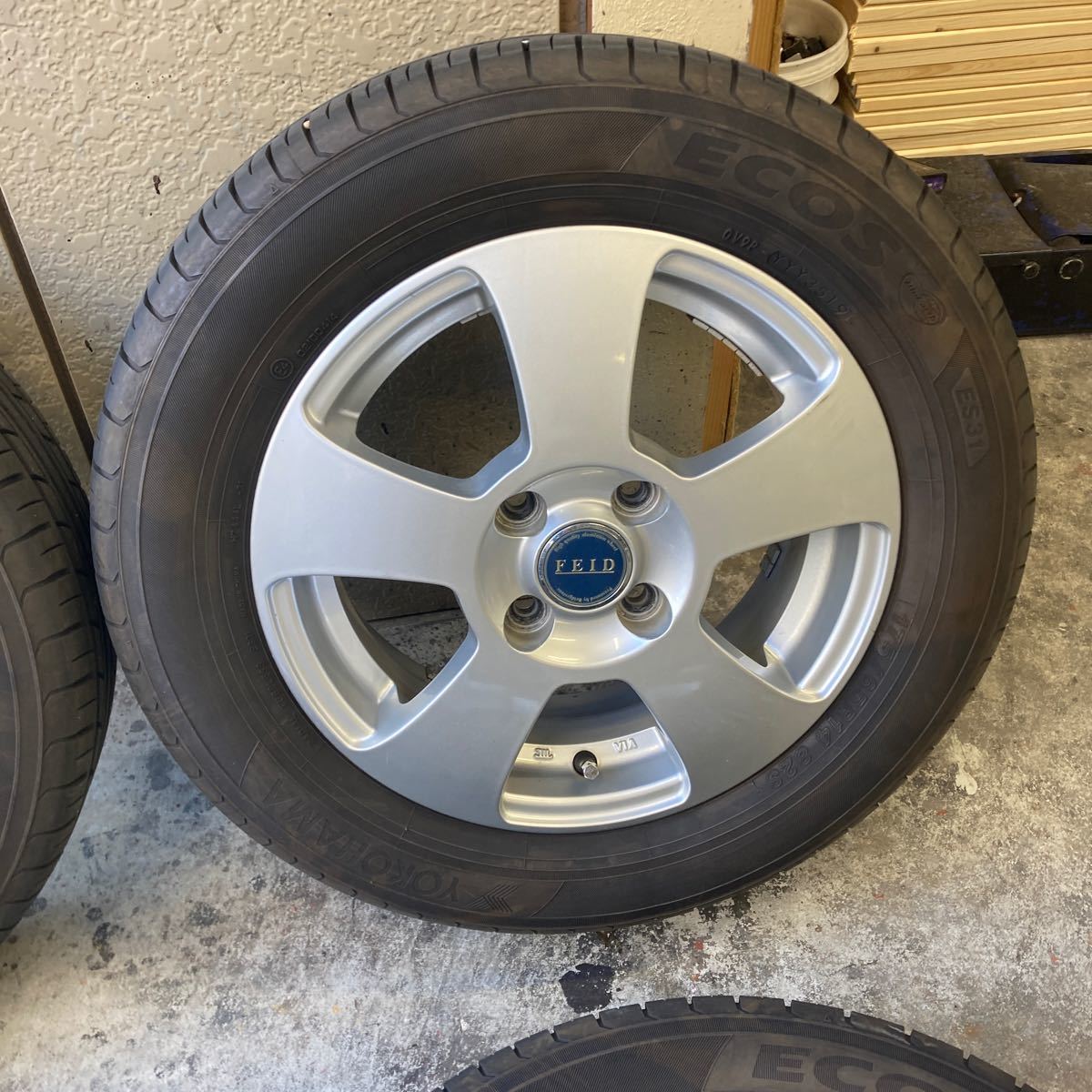 バリ山！2019年製！175/65R14 ヨコハマ エコス ES31 FEID 14×5J+45 PCD100/4H 4本 検: bB サクシード パッソ フィット キューブ ノート_画像3