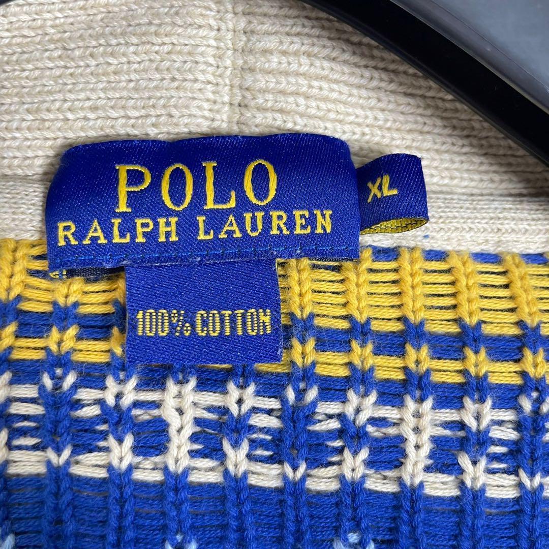 1円◆現行品XL◆美品 ポロラルフローレン POLO RALPH LAUREN カーディガン ショールカラー ネイティブ ジャケット ニット ビジネス メンズ_画像9