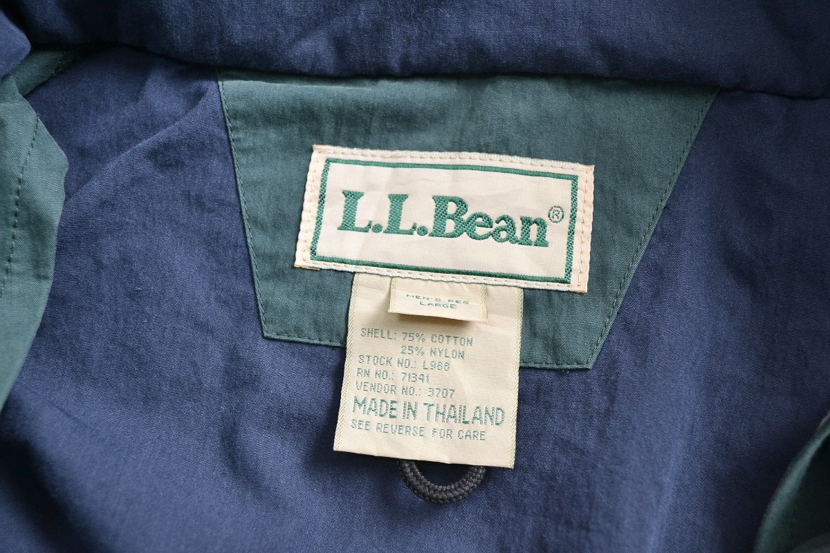 90'S L.L.Bean ジップアップジャケット L ネイビー紺 _画像3