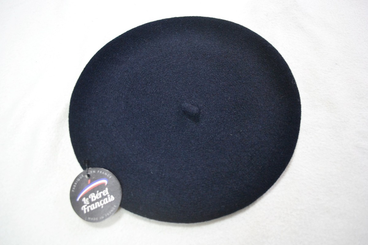 【新品未使用】Le Beret Francais キッズサイズ 子供 ウールベレー帽 フランス製 ネイビー紺_画像1