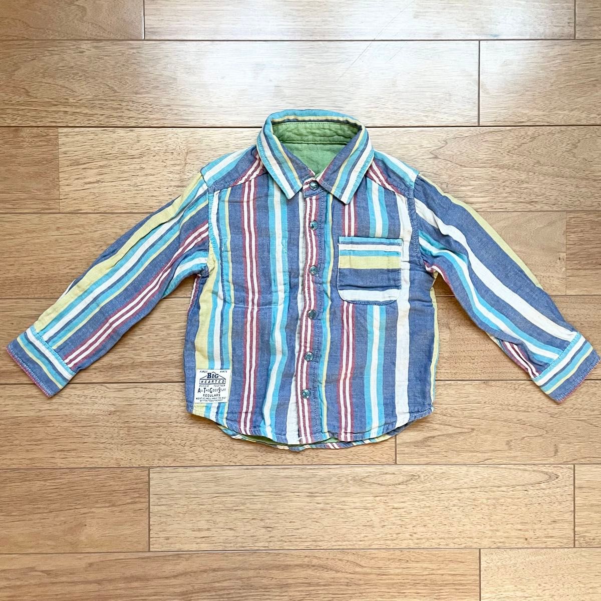 F.O.KIDS(エフオーキッズ) リバーシブル 長袖シャツ ストライプ 100cm