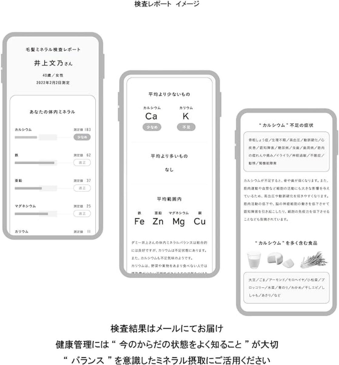 毛髪ミネラル検査キット MINE  数本の髪の毛で不足しがちなミネラルを簡単にチェック　大阪公立大学の研究から生まれた検査キット