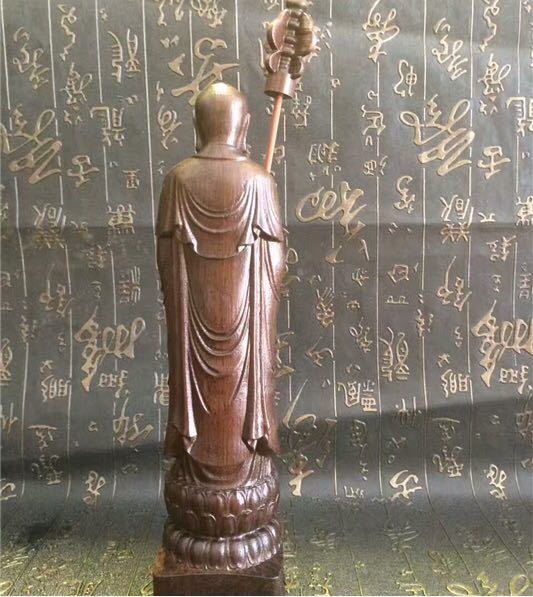 LDL1353# 仏教美術 地蔵菩薩 精密細工 金剛力士像 木彫仏像 仏師手仕上げ品 金剛力士像一式 新品 22cm_画像2
