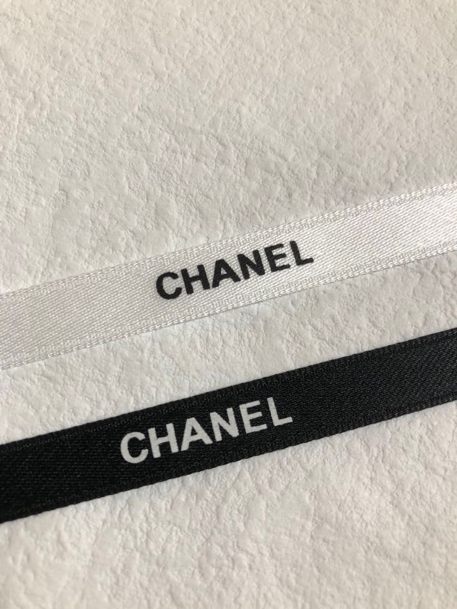 CHANEL シャネル ラッピングリボン　幅約1cm ホワイト