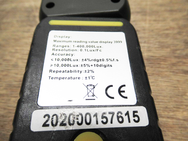 BTMETER デジタルルクスメーター BT-881D 0.01-400000Lux 照度測定 照度計 光度計搭載 気温 取説 ケース付き 管理6I0130B-B5_画像6