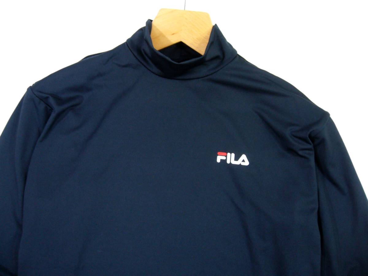 新品 フィラゴルフ FILA GOLF　ハイネック 長袖 シャツ　L　紺 ネイビー　モックネック インナー アンダーシャツ ゴルフ_画像2