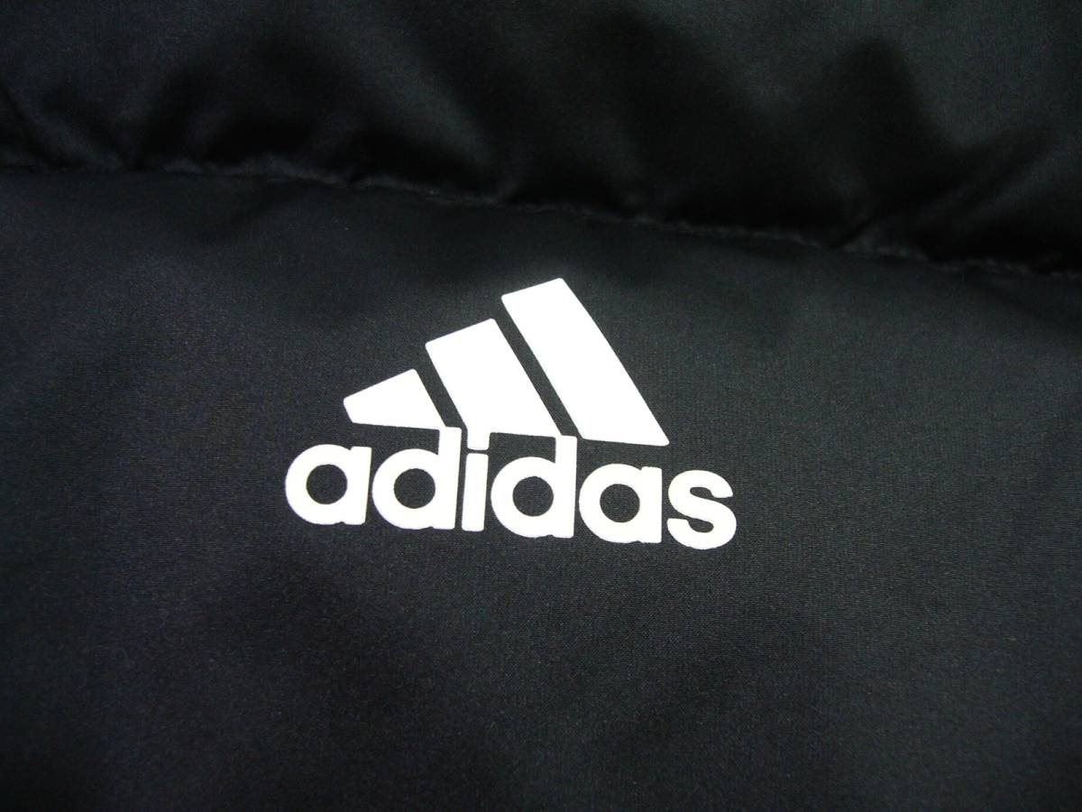 新品 アディダス adidas　スタンド ボリューム ダウンジャケット　O/XL　 黒 ブラック　撥水 軽量 ショート丈_画像5