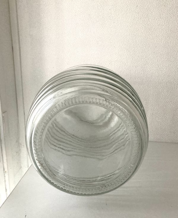 【1円～】ガラス 米びつ クッキージャー 蓋なし 容器 保存 瓶 ガラスポット_画像6