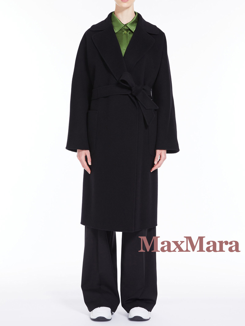 【秋冬新作 期間限定大幅値引き♪】 マックスマーラ　Max Mara　ダブルフェイス ガウンコート　ブラック　38サイズ　【送料無料】