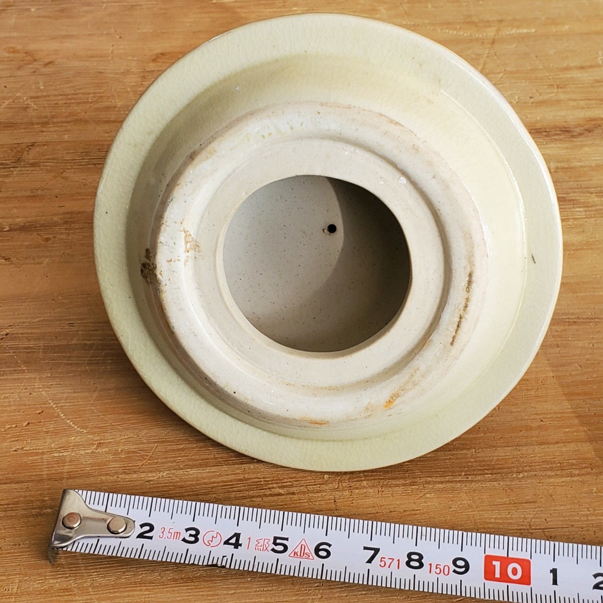 陶器製　花瓶の蓋　直径10.5cm T1/853_画像4