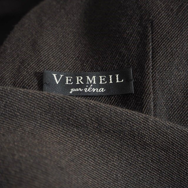 M4874f40　▼VERMEIL par iena イエナ▼　23AW ウールリネン オールインワン ブラウン 36 / 茶 ワイドパンツ ノースリーブ つなぎ 春～秋_画像6