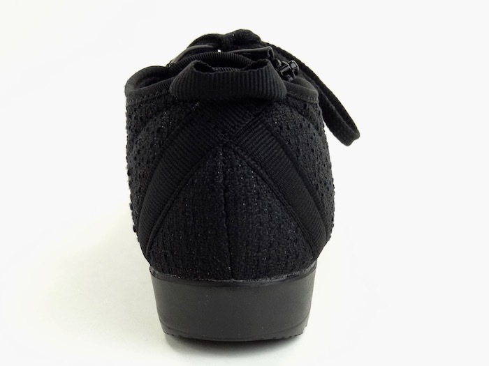 送料無料 RE866 ブラック 黒 24.0cm 4E 日本製 婦人靴 軽い レディースカジュアルシューズ 幅広 ファスナー付き ストレッチ素材の画像5