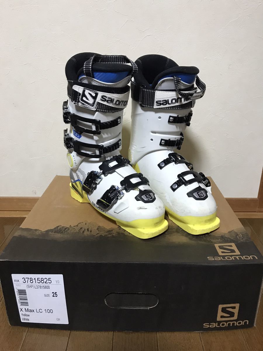 SALOMON/サロモン　スキーブーツX Max LC100(箱付き)White/Yellow25.0cm ソール295mm_画像1