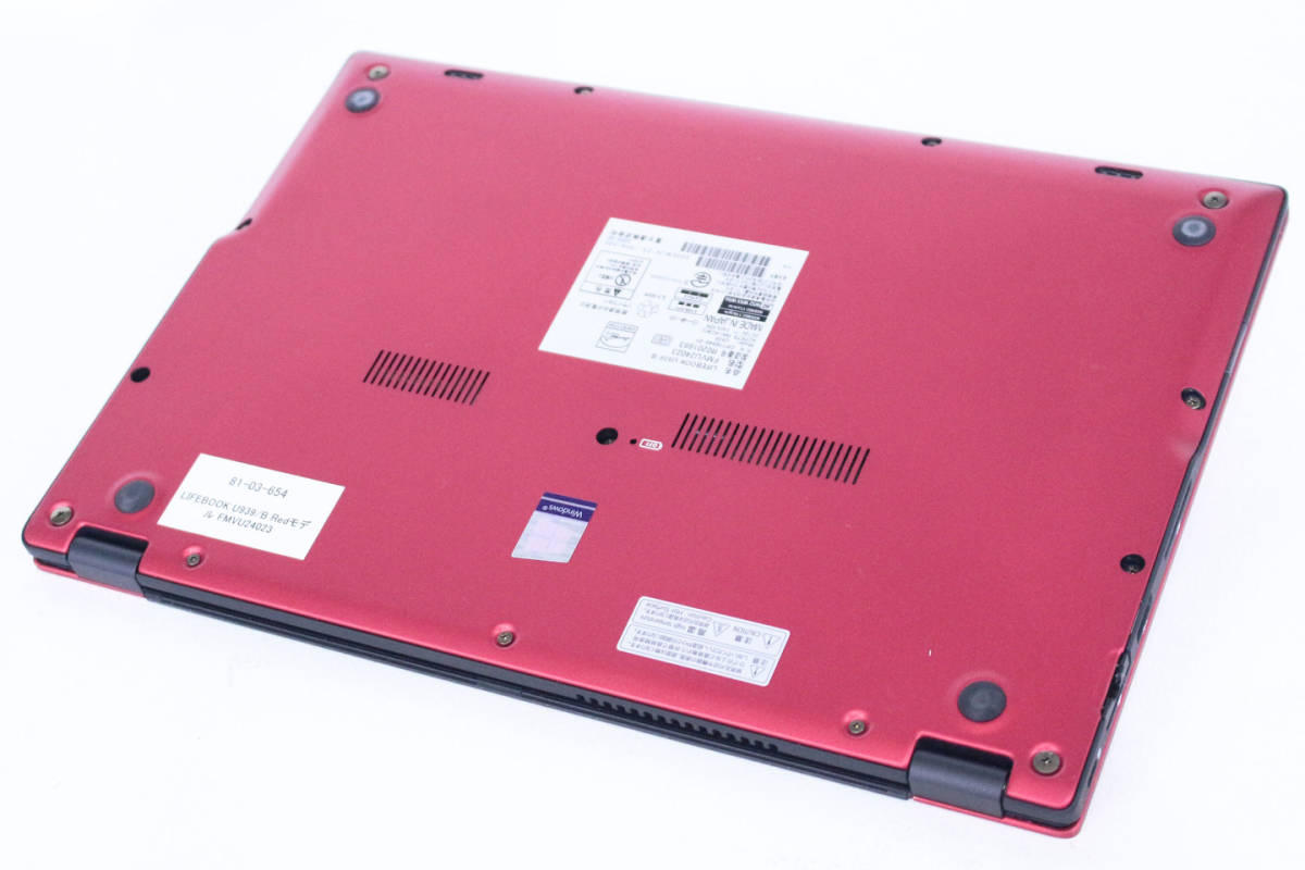 【1円～】Office2021搭載 バッテリー良 20年製 極軽極薄 大容量 LIFEBOOK U939/B Red i5-8365U 8G SSD512G Thunderbolt3 指紋認証 Win10Pro_画像6