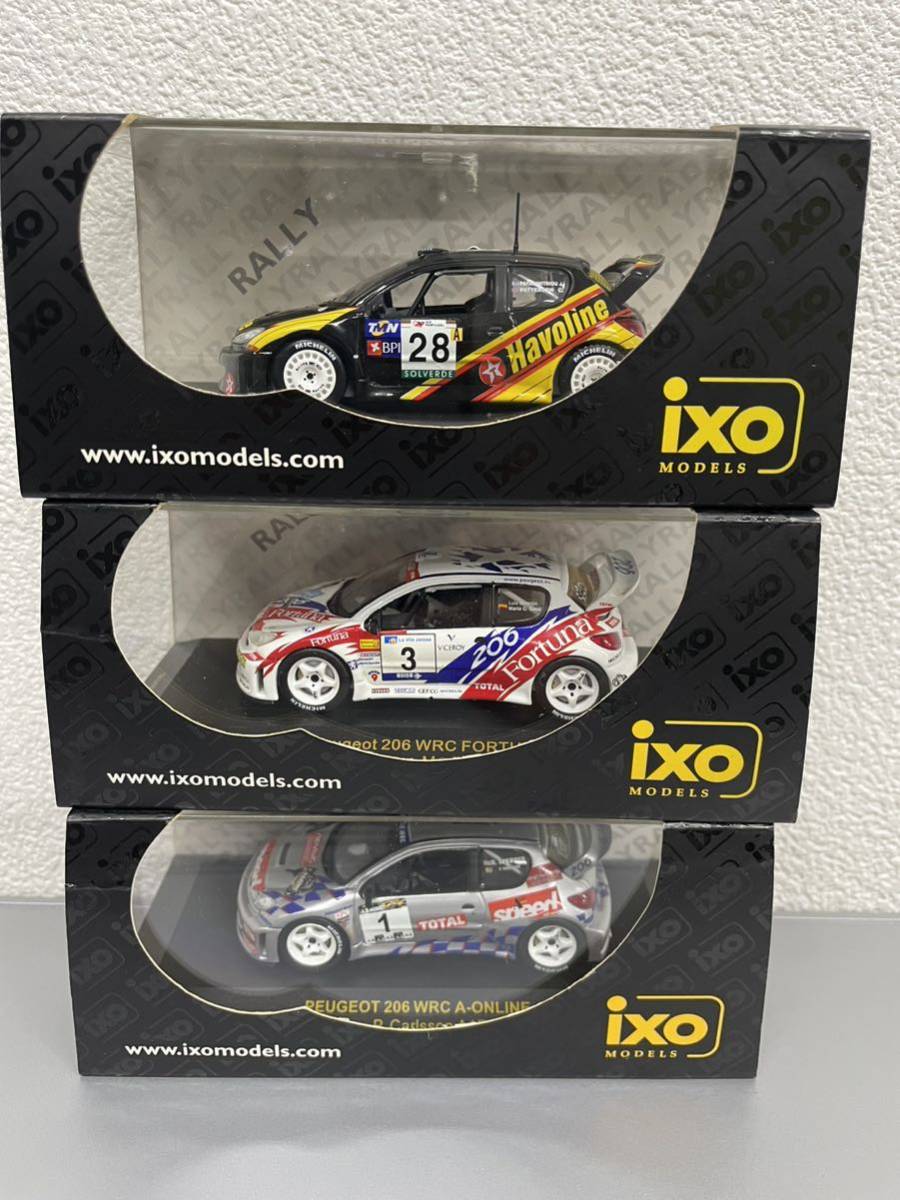 1/43 iXO プジョー206 WRC 3台セット_画像1