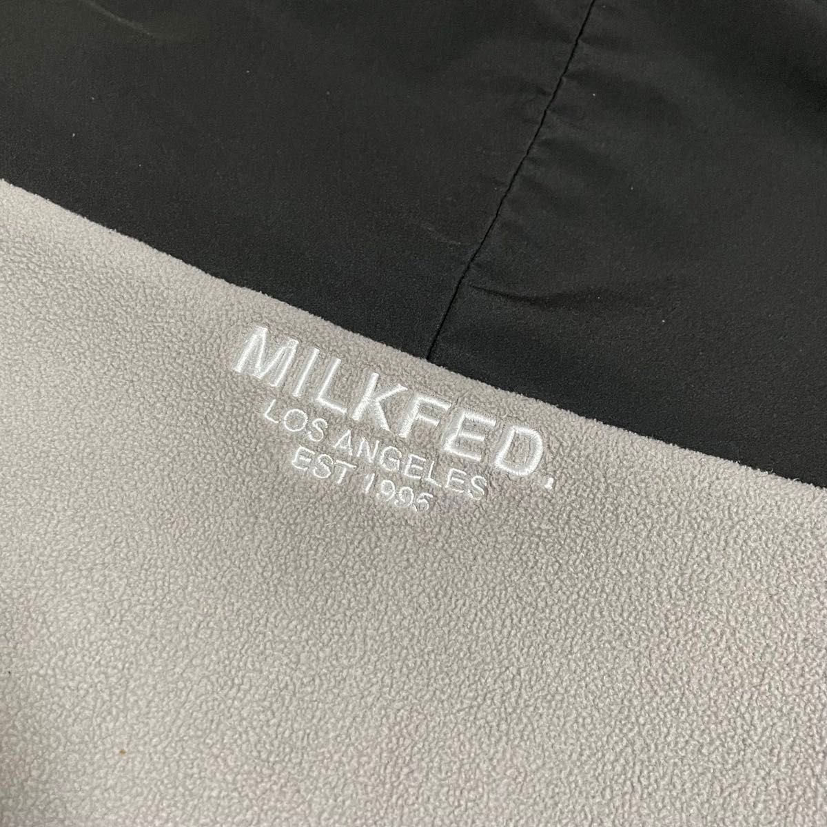 【MILKFED.】ミルクフェド フーディーフリースジャケット グレー M ナイロンジャケット