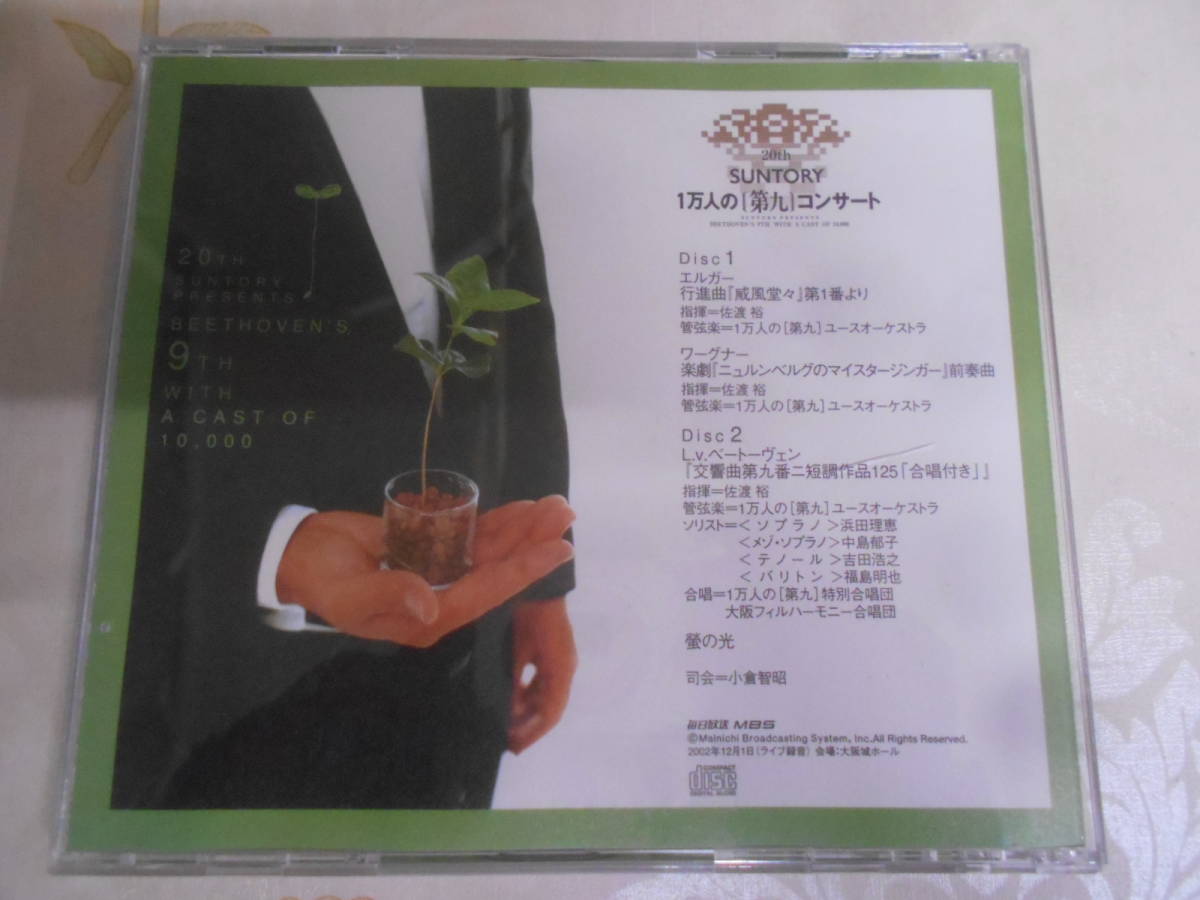 9A○/2CD/2002年 第20回記念 / 1万人の第九コンサート/ 指揮：佐渡裕 / 司会：小倉智昭 / 浜田理恵 / 中島郁子 / 大阪城ホール_画像2