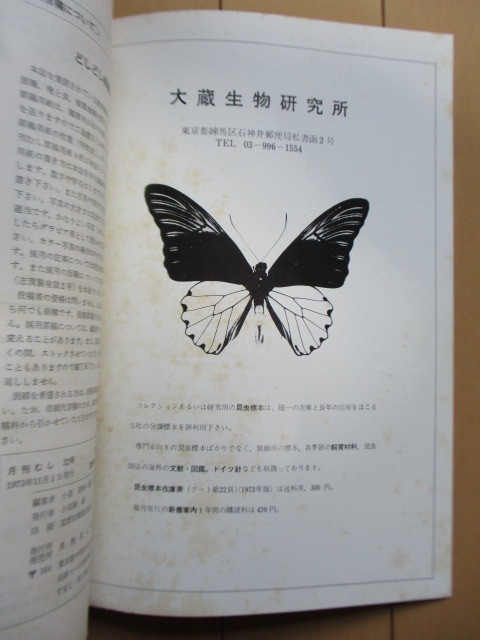 月刊むし 32号 1973年11月号 /スマトラ・ボルネオの蝶/山形県の蝶類分類/伊豆・式根島のコガネムシ/昆虫の画像8