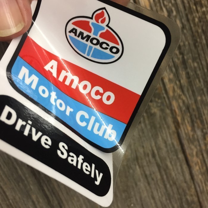 Amoco モータークラブ ステッカー ◆ シール アモコ 燃料 フィルム製 JLST63_画像3