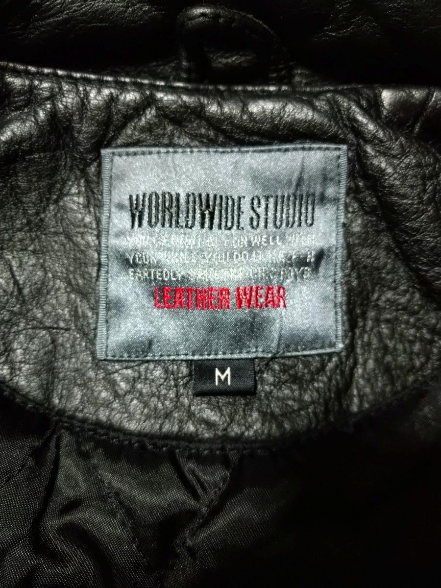 WORLD WIDE STUDIO ワールドワイドスタジオ　レザージャケット　 コート　牛革　M size