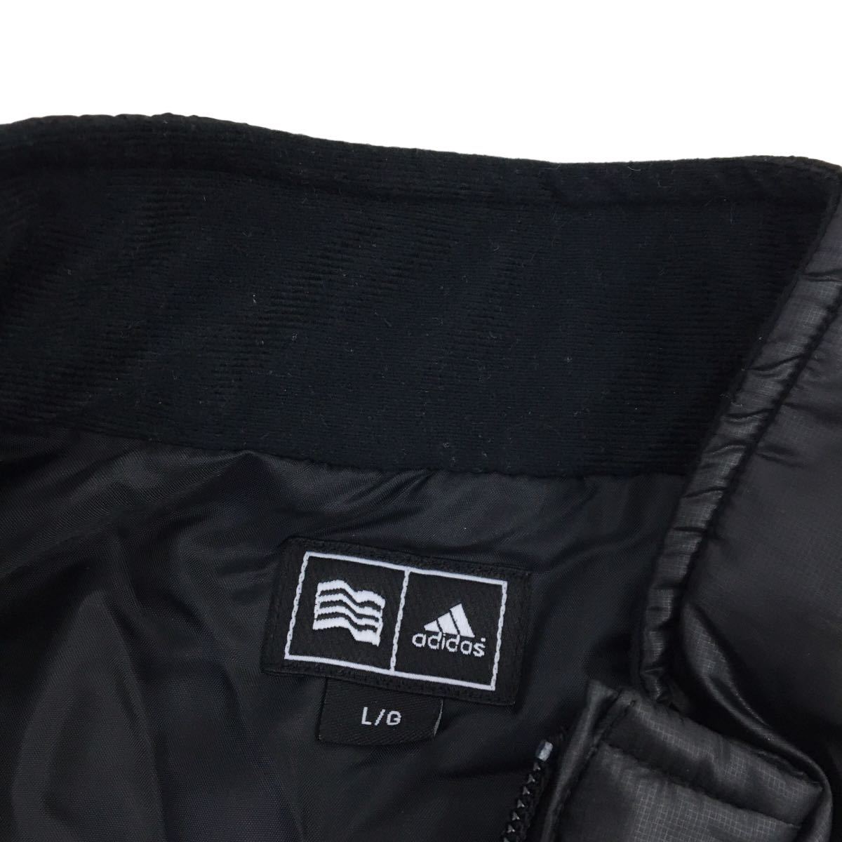 D506 adidas アディダス GOLF ゴルフ ゴルフウェア 長袖 ジップアップ 中綿 ジャケット 軽量 上着 羽織り トップス ブラック メンズ L_画像7
