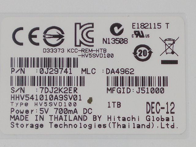 1TB [ прекрасный товар / супер большая вместимость / длина час видеозапись / дешевая доставка / потребительский налог нет!] Hitachi Wooo серии соответствует 1.0TB IVDR-S кассета HDD HGST iS1000[ рабочий товар ]