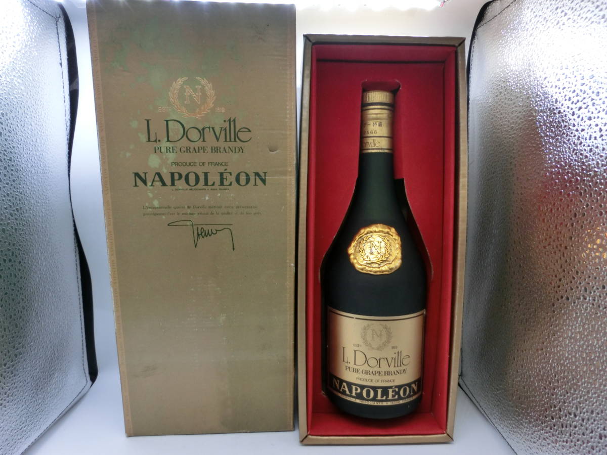 《古酒・ブランデー４箱セット・L.Dorville　NAPOLEON・ドーヴィル・容器の容量、700ml・アルコール分、40度・未開栓、保管品》_画像4