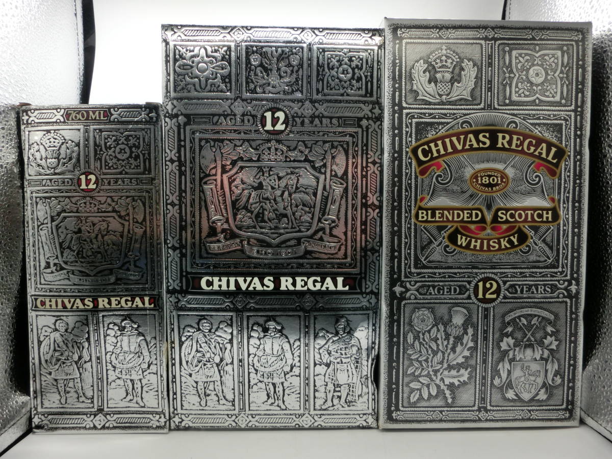 ・⑳古酒・CHIVAS REGAL12年・3箱セット・容器の容量、１１４０ｍｌ・７６０ml・７５０ｍｌ・アルコール分、43度・未開栓、保管品_画像9