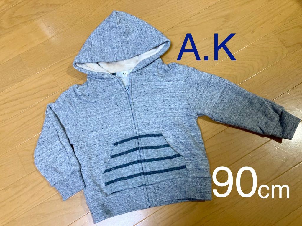 未使用 90 cm 美品 「 A.K 」 男の子 女の子 ジャンパー パーカー トレーナー 服 キッズ トップス アウター 防寒 ブランド 式 フォーマル_画像1