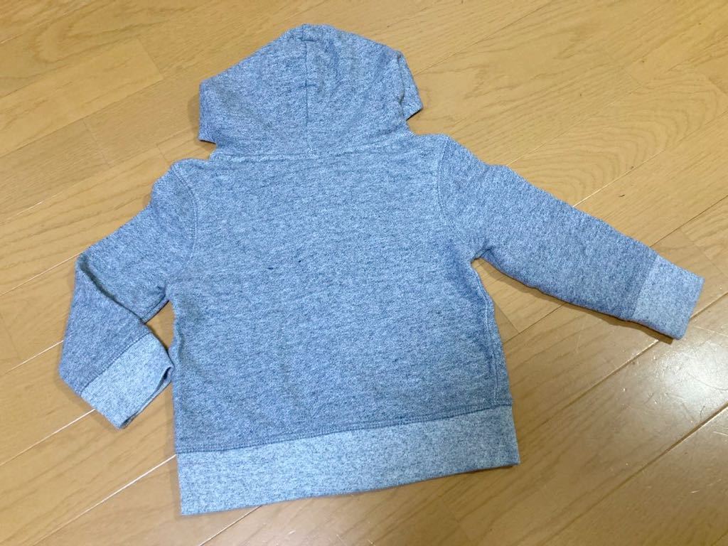 超美品 90 cm 「 baby GAP 」 男の子 長袖 ジャンパー パーカー トレーナー 服 キッズ トップス アウター 防寒 ブランド 綿100% ギャップ_画像3