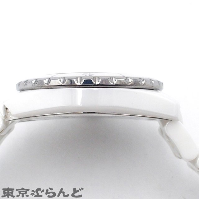 101708335 1円 シャネル CHANEL J12 38mm H0970 ホワイト セラミック ギャラ付き 腕時計 メンズ 自動巻_画像7