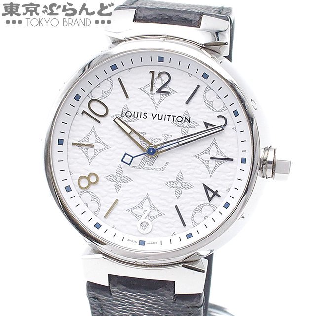 101708592 1円 ルイヴィトン LOUIS VUITTON タンブールGM QZ114 モノグラムホワイト SS モノグラムエクリプス 腕時計 メンズ 電池式_画像1